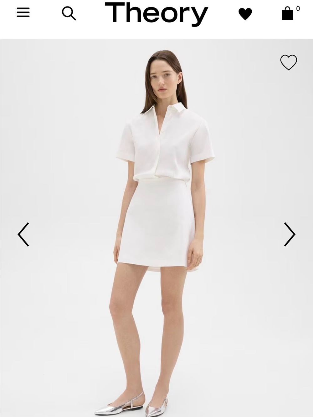 ❤️NEW!! Theory White Short Sleeve Linen Dress